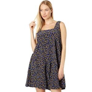 Moon River Strappy Floral Printed Tiered Mini Sleeveless Swing Dress Lined Large